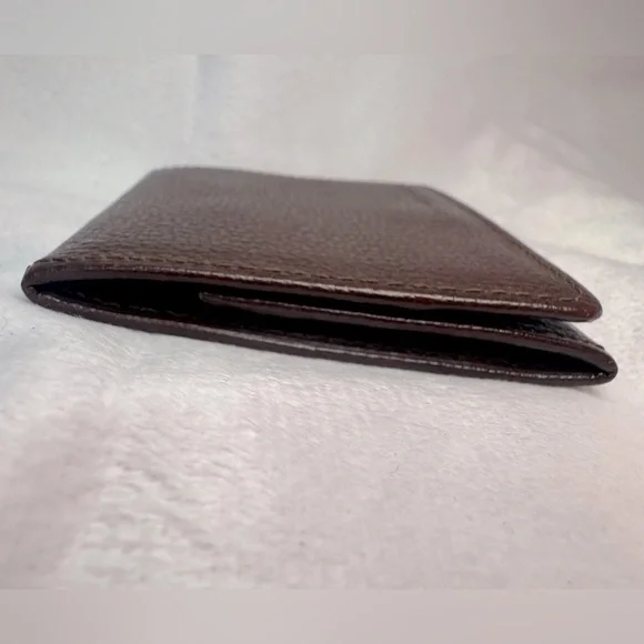 Burberry Coin Pouch | Brown Pebbled Leather | Nova Check Interior 3x3” - Picture 2 of 15